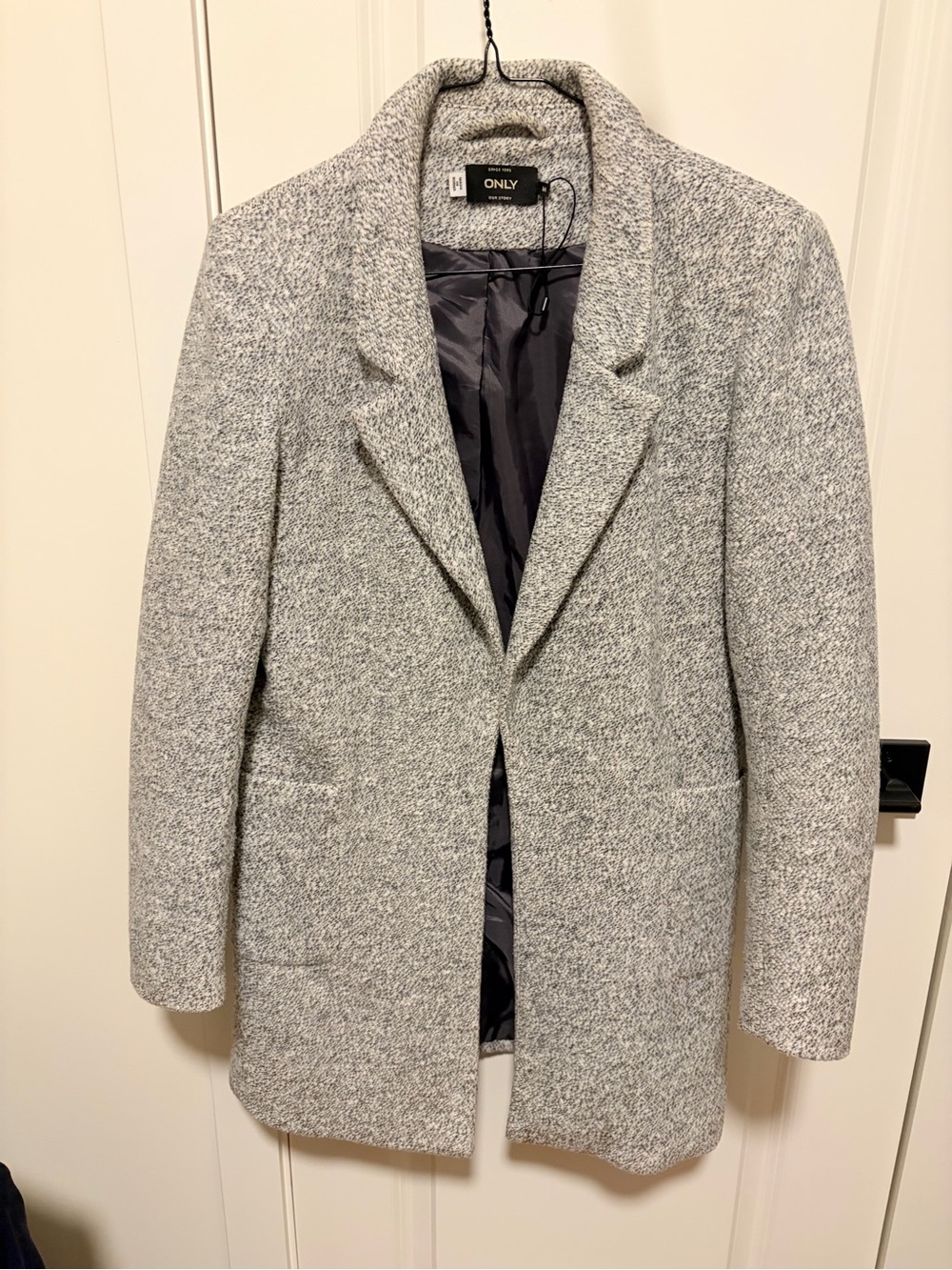 ONLY Light Gray Tweed Long Coat